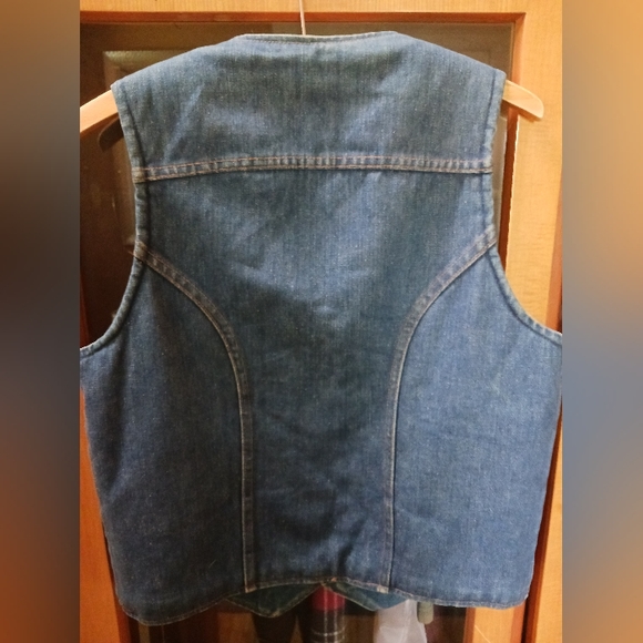 US Made Vintage Jean Vest- Blue - Picture 5 of 5